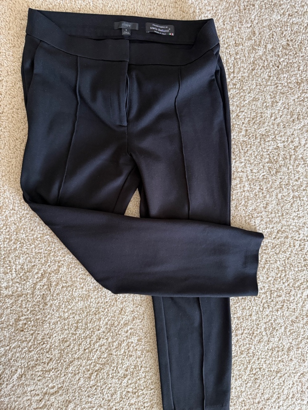 Women/J.Crew Italian/Mario Bellucci Black Ponte Skinny Ankle Trousers